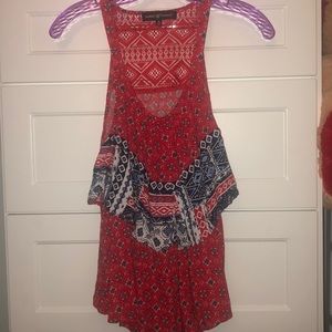 red white & blue tank top! tribal pattern